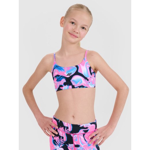 Dziewczęcy biustonosz sportowy 4F 4FJWSS25USBAF149 - multikolor ze sklepu Sportstylestory.com w kategorii Bielizna dziecięca - zdjęcie 184032635