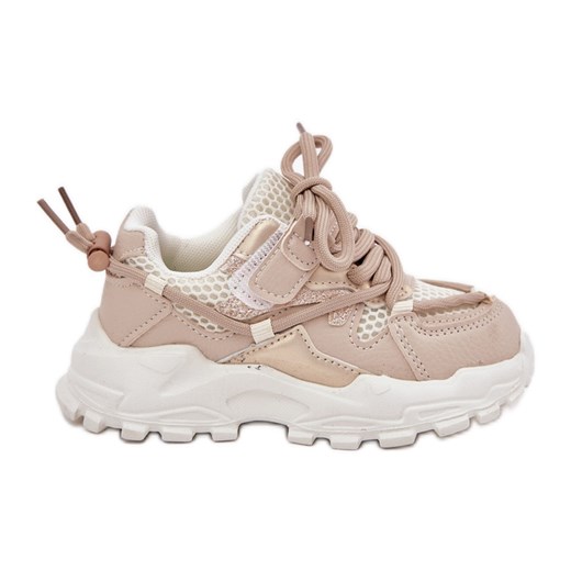 Buty Sportowe Sneakersy Dziecięce Beżowe beżowy ze sklepu ButyModne.pl w kategorii Buty sportowe dziecięce - zdjęcie 184033506