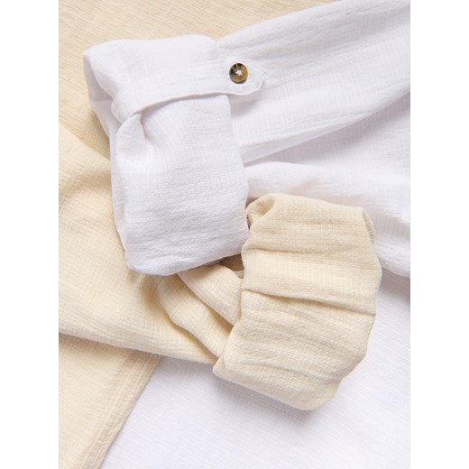 Koszula męska beżowa Reserved z klasycznym kołnierzykiem z długim rękawem casual na wiosnę 