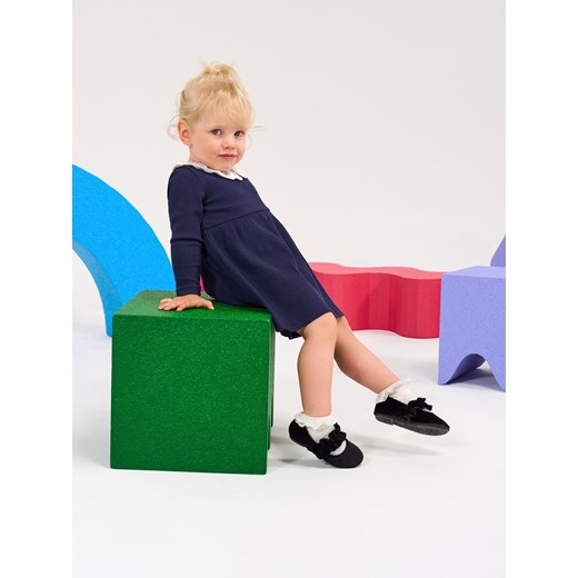 Sinsay - Sukienka z dekoracyjnym kołnierzem - granatowy Sinsay 5-2 l) Sinsay