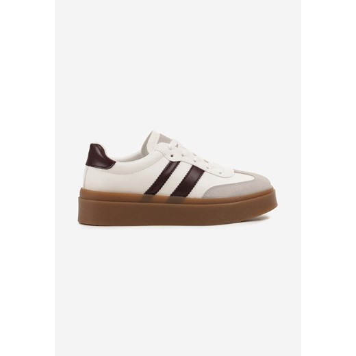 Buty sportowe damskie Born2be sneakersy białe sznurowane