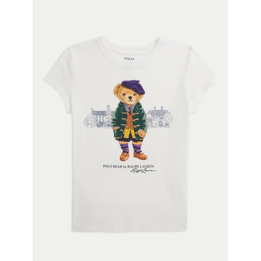Polo Ralph Lauren T-Shirt 313951080002 Biały Regular Fit ze sklepu MODIVO w kategorii Bluzki dziewczęce - zdjęcie 184035867