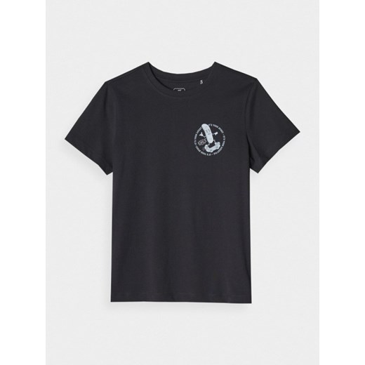 Chłopięcy t-shirt z nadrukiem 4F 4FJRSS25TTSHM2565 - czarny ze sklepu Sportstylestory.com w kategorii T-shirty chłopięce - zdjęcie 184036598