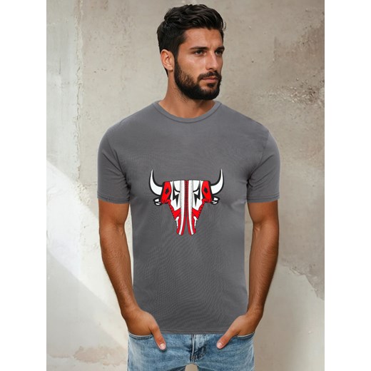T-shirt męski grafitowy Dstreet RX4931 ze sklepu DSTREET.PL w kategorii T-shirty męskie - zdjęcie 184037125
