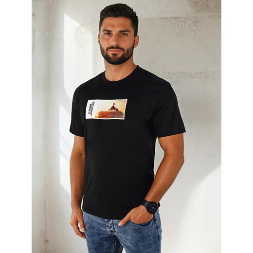 Koszulka męska z nadrukiem czarna Dstreet RX5485 ze sklepu DSTREET.PL w kategorii T-shirty męskie - zdjęcie 184037139
