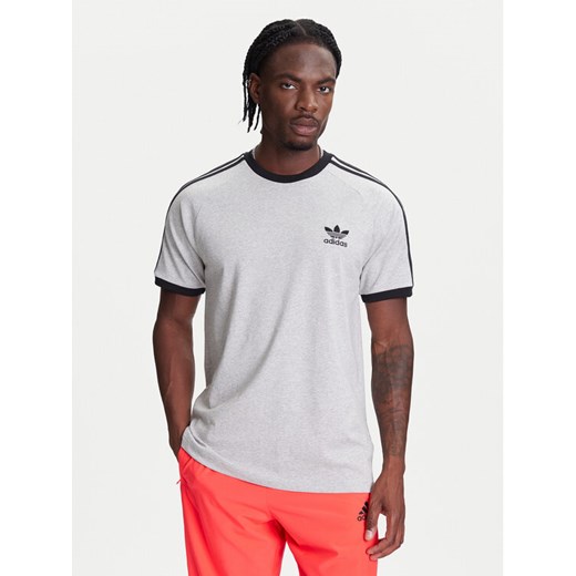 adidas T-Shirt adicolor Classics 3-Stripes JY1369 Szary Slim Fit ze sklepu MODIVO w kategorii T-shirty męskie - zdjęcie 184038539