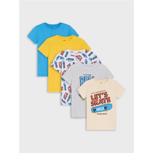 Sinsay - Koszulki 5 pack - wielobarwny ze sklepu Sinsay w kategorii T-shirty chłopięce - zdjęcie 184040517