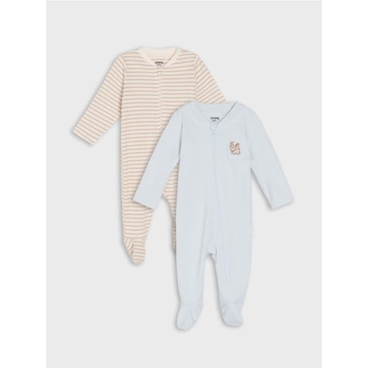 Sinsay - Pajacyki na zamek 2 pack - błękitny ze sklepu Sinsay w kategorii Odzież dla niemowląt - zdjęcie 184040539