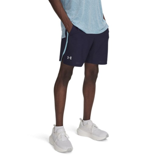 Męskie spodenki do biegania Under Armour UA Launch 7\'\' Short - granatowe ze sklepu Sportstylestory.com w kategorii Spodenki męskie - zdjęcie 184040658