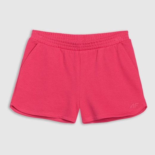 Dziewczęce spodenki dresowe 4F 4FJWSS25TSHOF602 - różowe ze sklepu Sportstylestory.com w kategorii Spodenki dziewczęce - zdjęcie 184040687