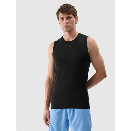 Męski top treningowy 4F 4FWSS25TFSLM461 - czarny ze sklepu Sportstylestory.com w kategorii T-shirty męskie - zdjęcie 184040785