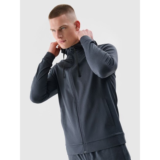 Męska bluza treningowa 4F 4FWSS25TFSWM512 - grananatowa ze sklepu Sportstylestory.com w kategorii Bluzy męskie - zdjęcie 184040816