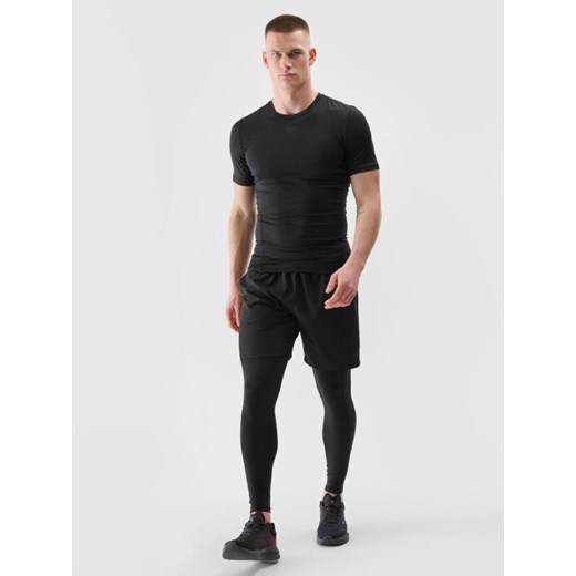 Męskie legginsy treningowe 4F 4FWSS25TFTIM338 - czarne ze sklepu Sportstylestory.com w kategorii Spodnie męskie - zdjęcie 184040827