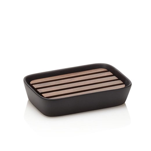 TFT Home Mydelniczka &quot;Wood&quot; w kolorze czarnym - 13 x 9 x 3 cm ze sklepu Limango Polska w kategorii Dozowniki do mydła - zdjęcie 184043219