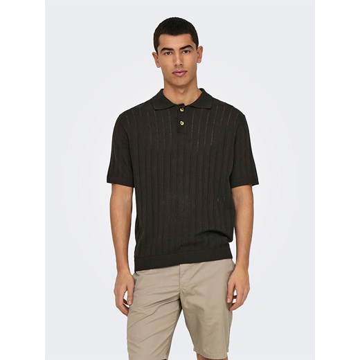 ONLY &amp; SONS Koszulka polo w kolorze czarnym ze sklepu Limango Polska w kategorii T-shirty męskie - zdjęcie 184043239