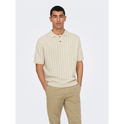 ONLY &amp; SONS Koszulka polo w kolorze beżowym ze sklepu Limango Polska w kategorii T-shirty męskie - zdjęcie 184043246