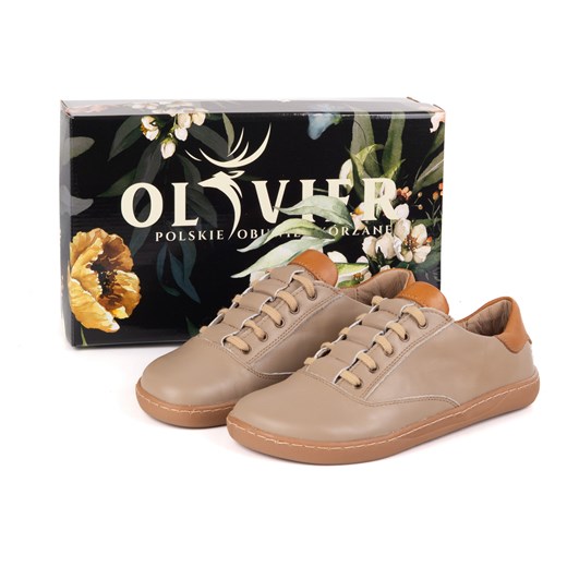 Sneakersy barefoot damskie Maja Olivier – anatomiczne buty skórzane cappuccino ze sklepu butyolivier w kategorii Buty sportowe damskie - zdjęcie 184044338