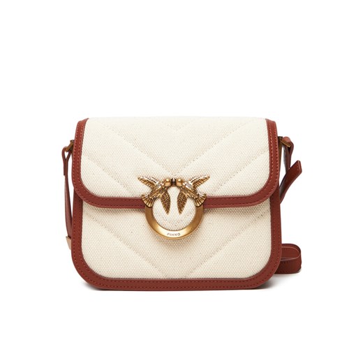 Torebka PINKO Love Box Bag Fl Mini PE 25 PLTT 104297 A2C7 Beżowy ze sklepu eobuwie.pl w kategorii Listonoszki - zdjęcie 184044706