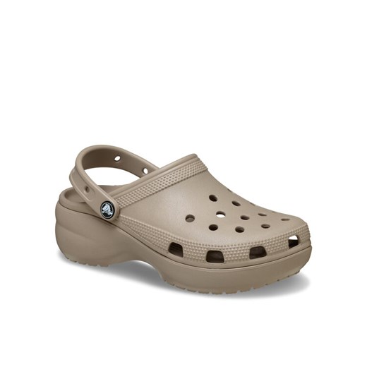 Klapki Crocs Classic Platform Clog 206750 Beżowy ze sklepu eobuwie.pl w kategorii Klapki damskie - zdjęcie 184044748