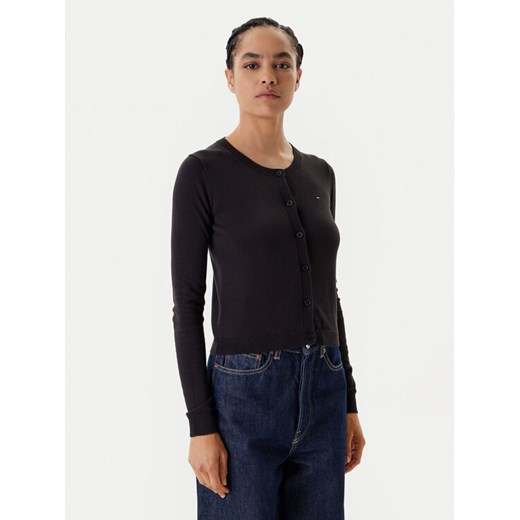 Tommy Jeans Kardigan Essential DW0DW20976 Czarny Regular Fit ze sklepu MODIVO w kategorii Swetry damskie - zdjęcie 184045515