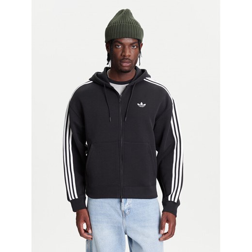 adidas Bluza adicolor Spacer JX1507 Czarny Loose Fit ze sklepu MODIVO w kategorii Bluzy męskie - zdjęcie 184045565