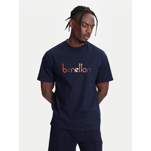 United Colors Of Benetton T-Shirt 3MI6U109O Granatowy Oversize ze sklepu MODIVO w kategorii T-shirty męskie - zdjęcie 184045607