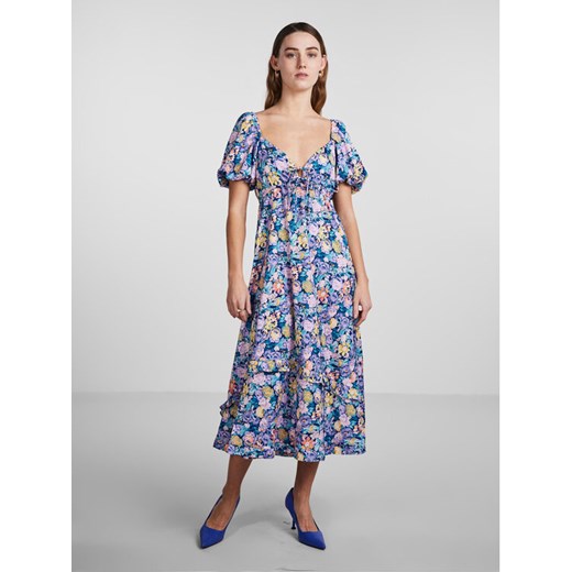 YAS Sukienka codzienna 26029641 Niebieski Regular Fit ze sklepu MODIVO w kategorii Sukienki - zdjęcie 184045609