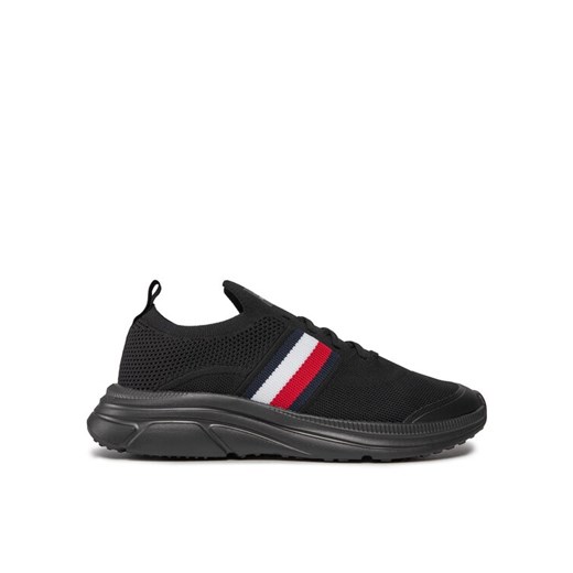 Tommy Hilfiger Sneakersy Modern Runner Knit Stripes Ess FM0FM04798 Czarny Tommy Hilfiger 43 MODIVO