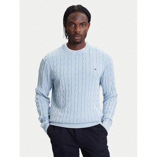 Tommy Hilfiger Sweter Classic MW0MW39524 Błękitny Regular Fit ze sklepu MODIVO w kategorii Swetry męskie - zdjęcie 184045766