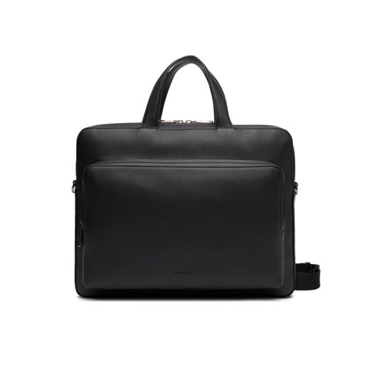 Calvin Klein Torba na laptopa Micro Pebble Slim Briefcase 36 LV04D3012G Czarny ze sklepu MODIVO w kategorii Torby na laptopa - zdjęcie 184045846