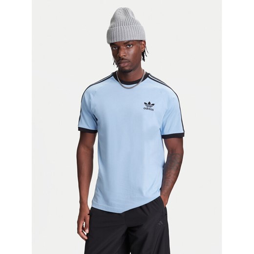 adidas T-Shirt adicolor Classics 3-Stripes JY1371 Błękitny Slim Fit ze sklepu MODIVO w kategorii T-shirty męskie - zdjęcie 184045858