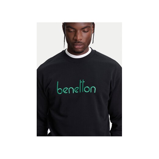 Bluza męska United Colors Of Benetton młodzieżowa czarna z napisami 