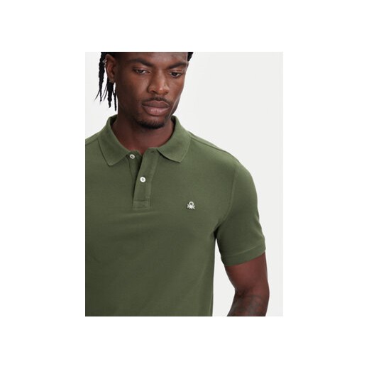 T-shirt męski zielony United Colors Of Benetton z krótkimi rękawami 