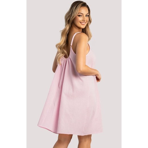 Koszula nocna damska halka różowa Lotus, Kolor różowy, Rozmiar L/XL, Unikat ze sklepu Primodo w kategorii Koszule nocne - zdjęcie 184047549