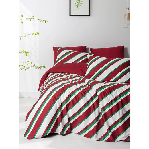 Colourful Cotton Komplet pościeli renforcé &quot;Merry&quot; w kolorze czerwono-zielono-białym ze sklepu Limango Polska w kategorii Pościele - zdjęcie 184047765
