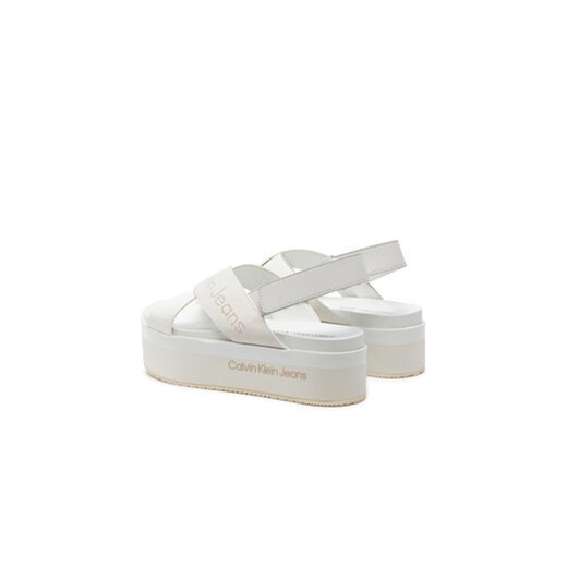 Sandały Calvin Klein Jeans Flatform Sandal Sling In Mr YW0YW01362 Biały 38 eobuwie.pl
