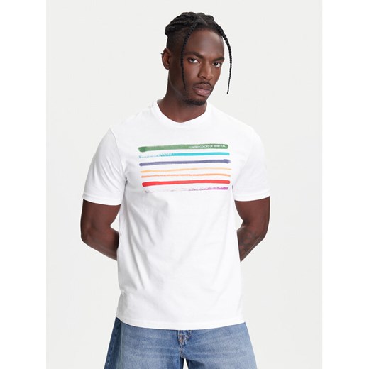 United Colors Of Benetton T-Shirt 3BL0U10AG Biały Relaxed Fit ze sklepu MODIVO w kategorii T-shirty męskie - zdjęcie 184048885