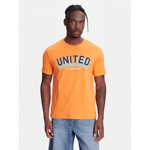 United Colors Of Benetton T-Shirt 3I1XU1096 Pomarańczowy Regular Fit ze sklepu MODIVO w kategorii T-shirty męskie - zdjęcie 184048907