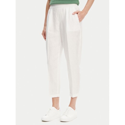 United Colors Of Benetton Spodnie materiałowe 4AGH558X5 Écru Straight Fit ze sklepu MODIVO w kategorii Spodnie damskie - zdjęcie 184048915
