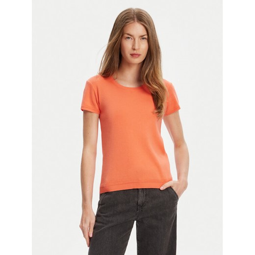 United Colors Of Benetton T-Shirt 1091D1M10 Pomarańczowy Regular Fit ze sklepu MODIVO w kategorii Bluzki damskie - zdjęcie 184048945
