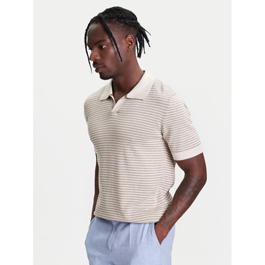 United Colors Of Benetton Polo 1094K301J Beżowy Regular Fit ze sklepu MODIVO w kategorii T-shirty męskie - zdjęcie 184048965