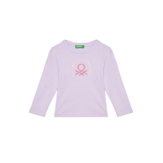 United Colors Of Benetton Bluzka 3I9WG10HV Fioletowy Slim Fit ze sklepu MODIVO w kategorii Bluzki dziewczęce - zdjęcie 184048996