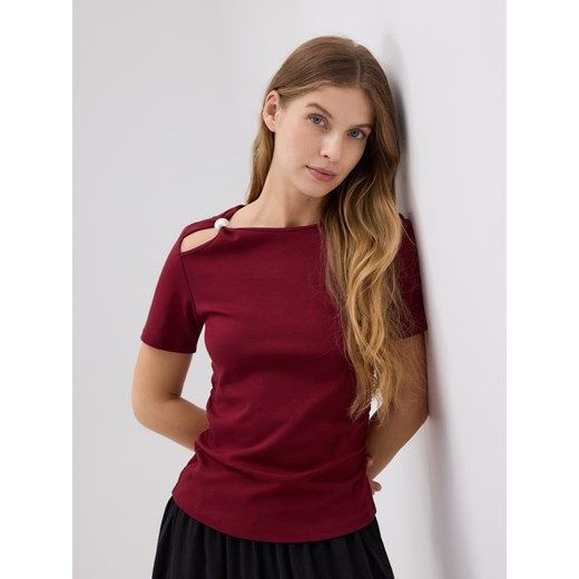 Bluzka damska Reserved z krótkim rękawem z okrągłym dekoltem 