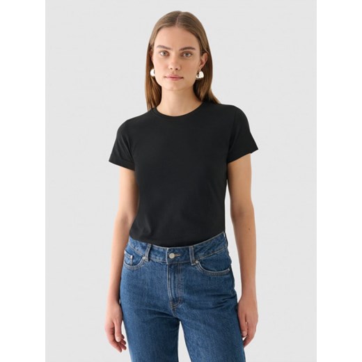 Damski t-shirt basic Outhorn OTHWAW24TTSHF2137 - czarny Outhorn XS wyprzedaż Sportstylestory.com