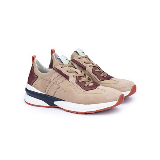 LLOYD Skórzane sneakersy w kolorze beżowo-bordowym ze sklepu Limango Polska w kategorii Buty sportowe damskie - zdjęcie 184052488