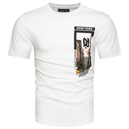 Bawełniana koszulka męska biała z nadrukiem Recea ze sklepu Recea.pl w kategorii T-shirty męskie - zdjęcie 184053188