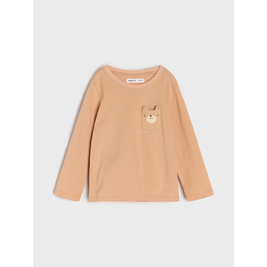 Sinsay - Koszulki z długimi rękawami z motywem misia 2 pack - kremowy Sinsay 86 (12-18 m) Sinsay