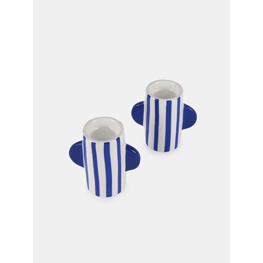 Sinsay - Świeczniki z uchwytami 2 pack - niebieski Sinsay One Size Sinsay