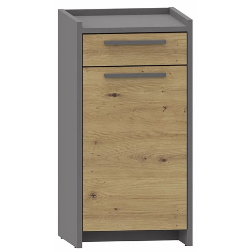 Nowoczesna komoda z szufladą oraz półką dąb artisan + antracyt W3-B67 ze sklepu Edinos.pl w kategorii Komody - zdjęcie 184055796