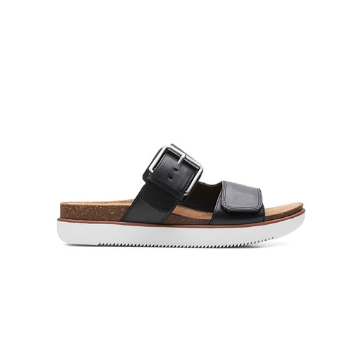 Clarks Skórzane klapki w kolorze czarnym ze sklepu Limango Polska w kategorii Klapki damskie - zdjęcie 184056127